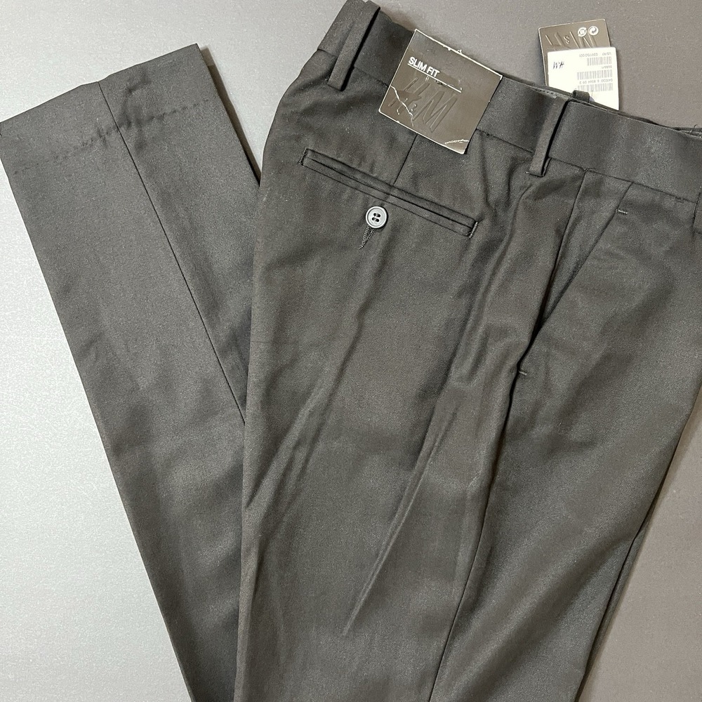 H&M‎ Slim Fit Dress Pants Men's 30R Black NWT Buiness Formal Preppy